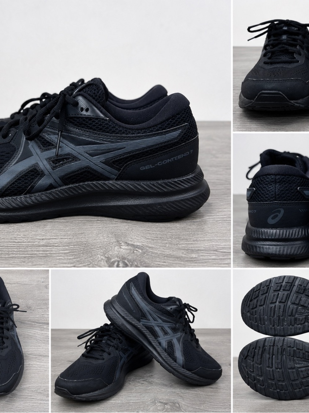 ASICS GEL-Contend 7 All-Black Running Shoes Men’s Size 12